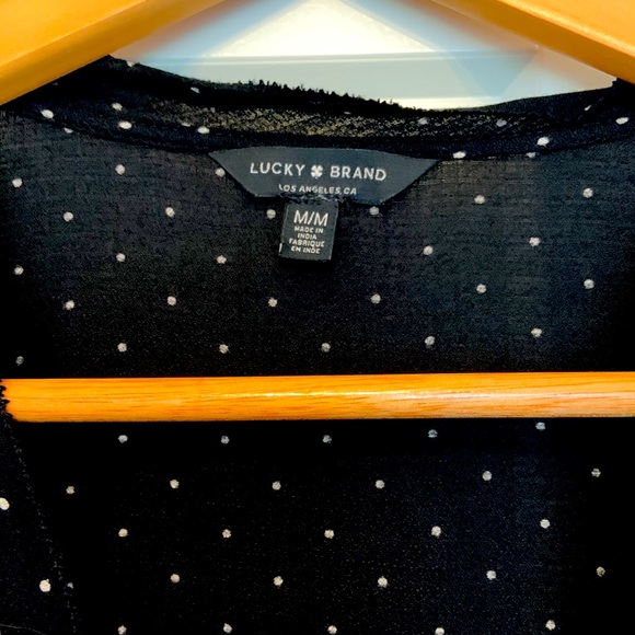 Lucky Brand light weight black with small white polka dots. - Picture 5 of 6